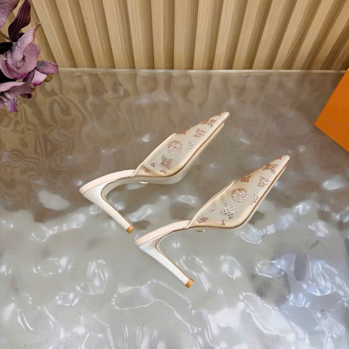 Dép Louis Vuitton Cao Gót Lưới Đính Đá Like Auth Ở Hà Nội