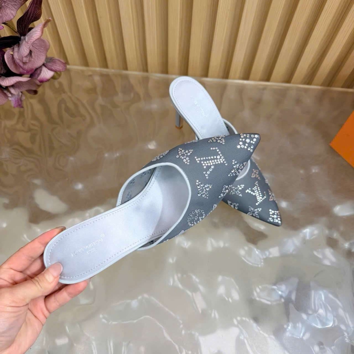 Dép Louis Vuitton Cao Gót Lưới Đính Đá Like Auth Ở Hà Nội