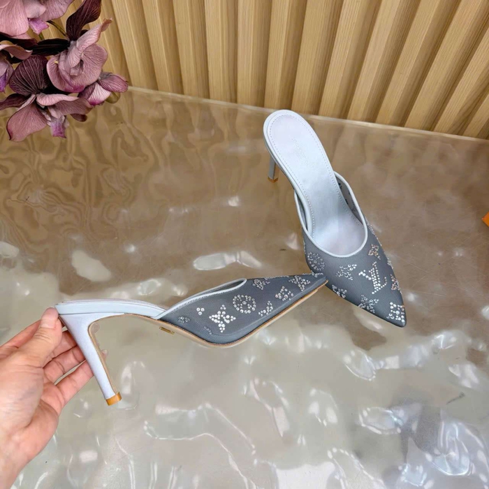 Dép Louis Vuitton Cao Gót Lưới Đính Đá Like Auth Ở Hà Nội