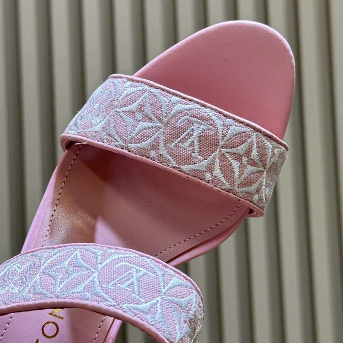 Dép Louis Vuitton Monogram Cao Gót Màu Hồng Siêu Cấp Vip Tại Hải Phòng