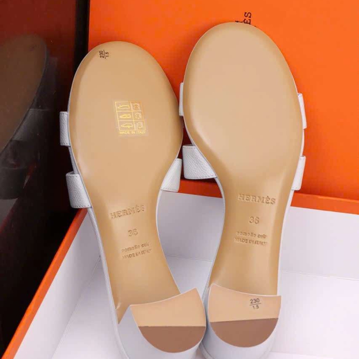 Dép Hermes Oasis Da Epsom Màu Trắng 5Cm Cao Cấp Tại Hà Nội