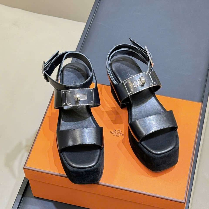 Dép Sandal Hermes Cao Gót Da Thật Dễ Phối Đồ Cho Nữ Hiện Đại