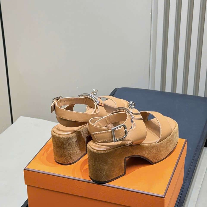 Dép Sandal Hermes Cao Gót Da Thật Dễ Phối Đồ Cho Nữ Hiện Đại