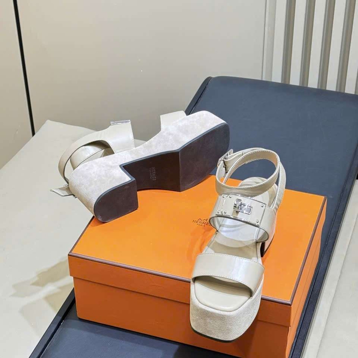 Dép Sandal Hermes Cao Gót Da Thật Dễ Phối Đồ Cho Nữ Hiện Đại