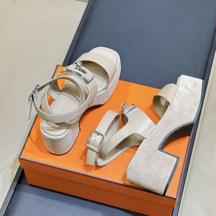 Dép Sandal Hermes Cao Gót Da Thật Dễ Phối Đồ Cho Nữ Hiện Đại