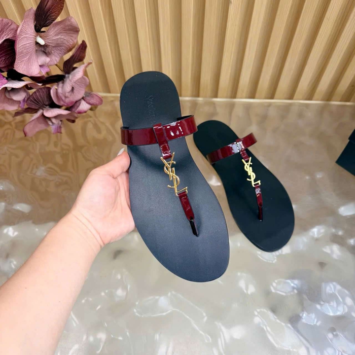 Dép Ysl Đế Bệt Siêu Cấp Like Auth Hợp Môi Trường Tối Giản