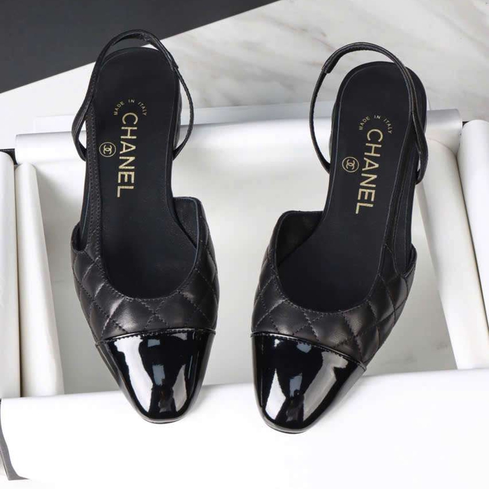 Giày Chanel Slingback VIP Tại Hà Nội Phù Hợp Phối Váy Nhẹ Nhàng