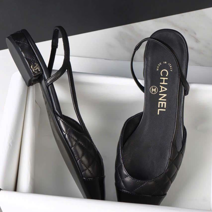 Giày Chanel Slingback VIP Tại Hà Nội Phù Hợp Phối Váy Nhẹ Nhàng