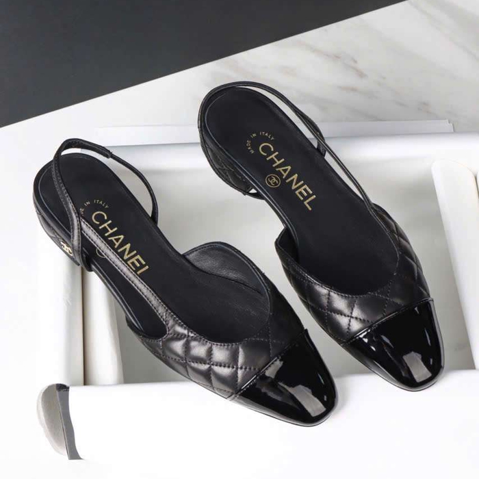 Giày Chanel Slingback VIP Tại Hà Nội Phù Hợp Phối Váy Nhẹ Nhàng