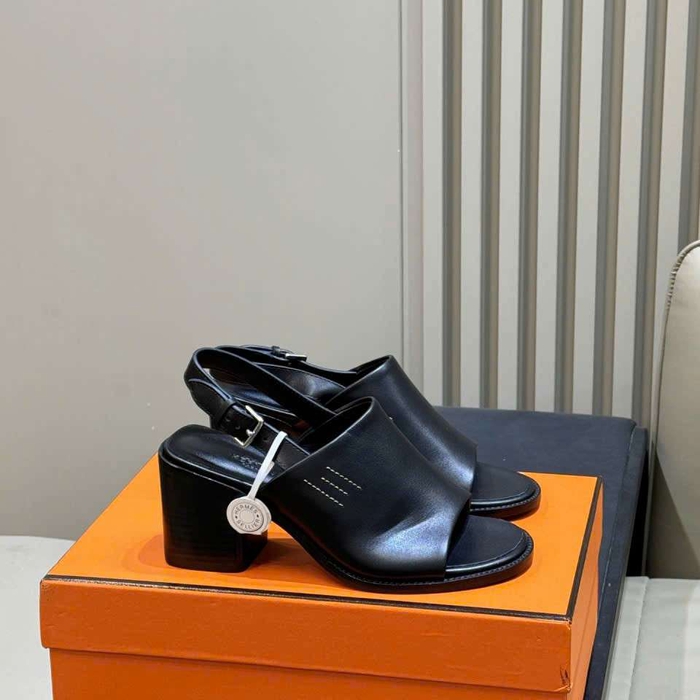 Giày Sandal Hermes Hở Mũi Da Thật Like Auth Dùng Đi Chơi Đi Tiệc