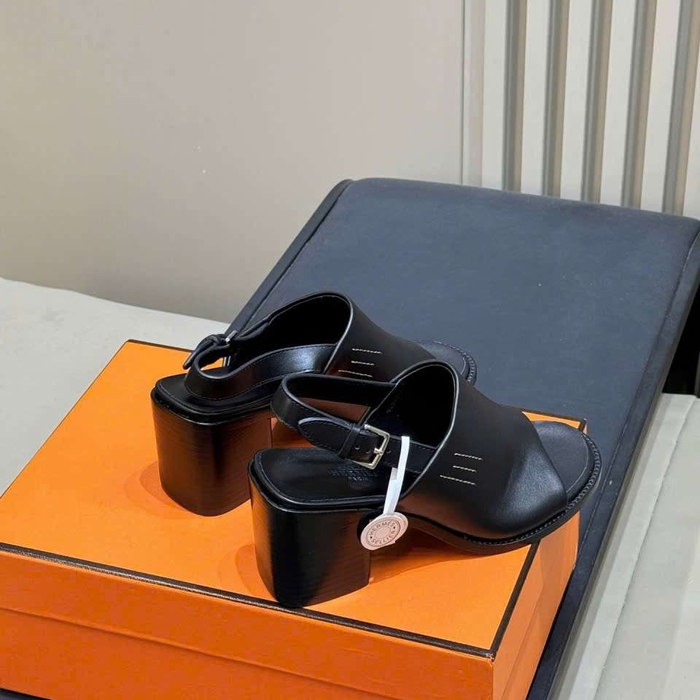 Giày Sandal Hermes Hở Mũi Da Thật Like Auth Dùng Đi Chơi Đi Tiệc