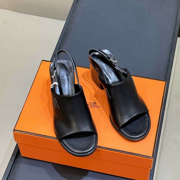 Giày Sandal Hermes Hở Mũi Da Thật Like Auth Dùng Đi Chơi Đi Tiệc