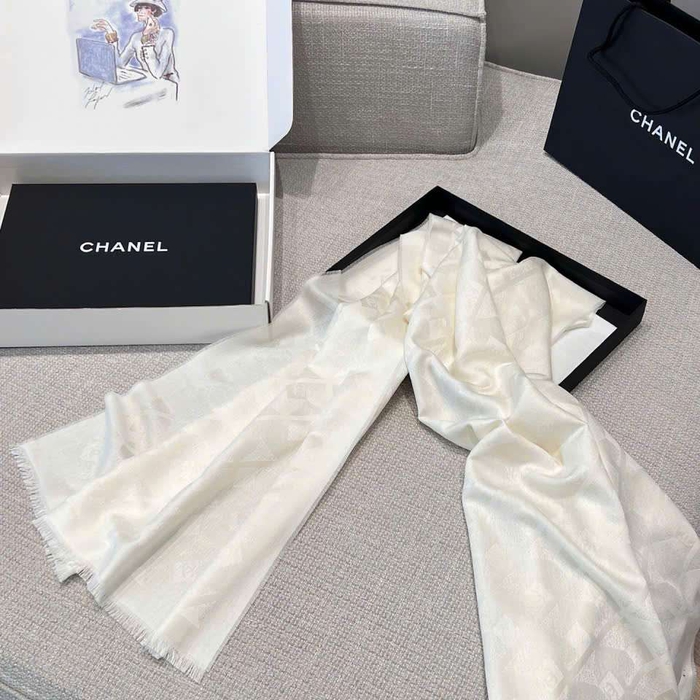Khăn Choàng Chanel Lụa Cashmere Cao Cấp Sang Trọng Hợp Mùa Thu Đông