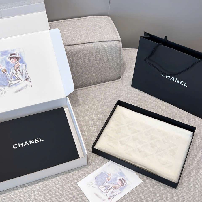 Khăn Choàng Chanel Lụa Cashmere Cao Cấp Sang Trọng Hợp Mùa Thu Đông
