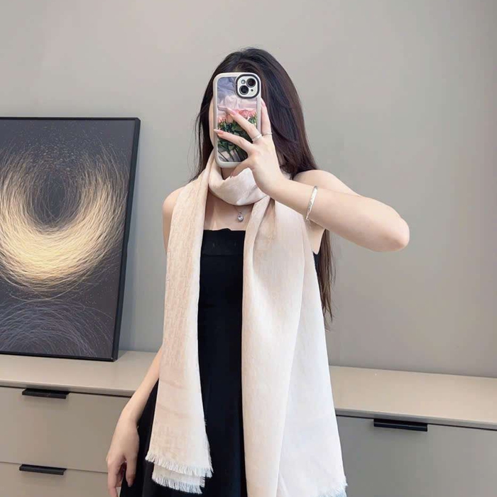 Khăn Dior Nữ Họa Tiết Oblique Bản Lớn Mềm Nhẹ Thanh Lịch