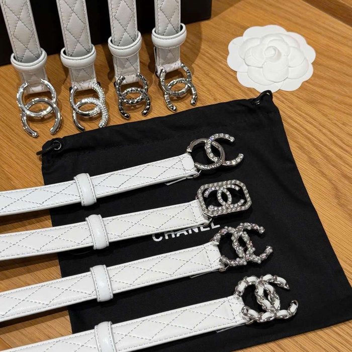 Thắt Lưng Chanel Nữ Da Cừu Khóa Đính Đá Sang Trọng Cao Cấp
