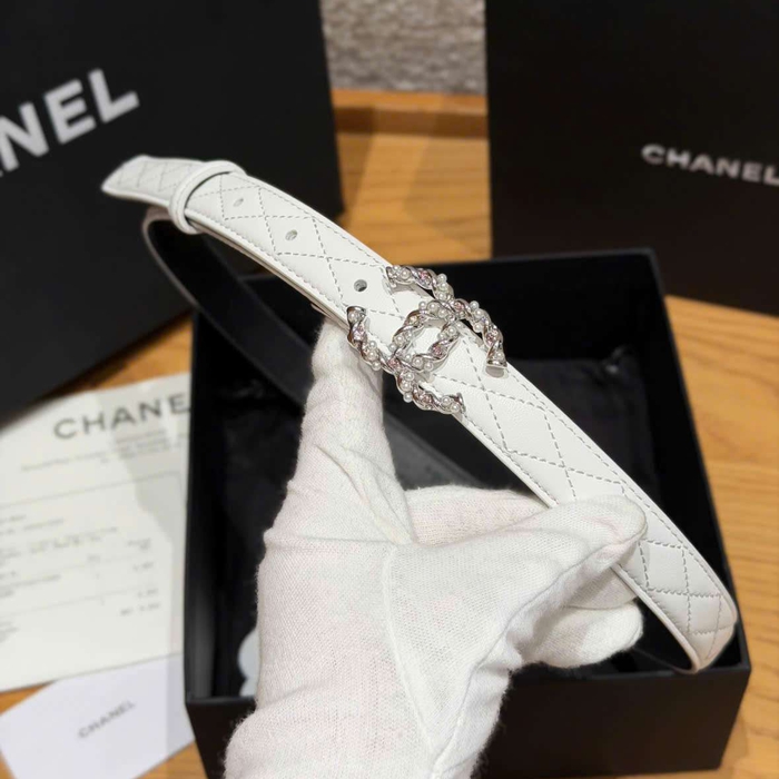 Thắt Lưng Chanel Nữ Da Cừu Khóa Đính Đá Sang Trọng Cao Cấp