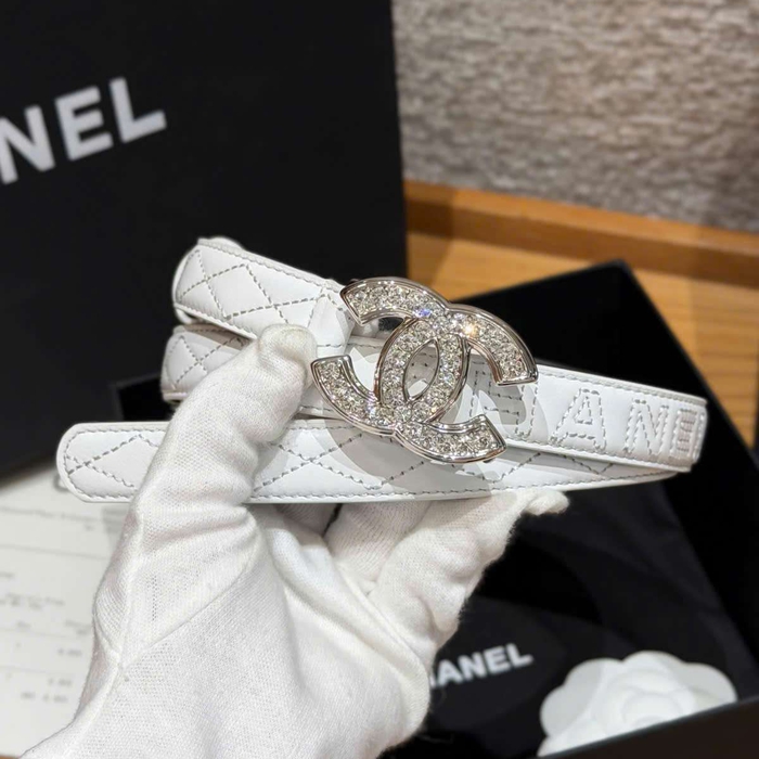 Thắt Lưng Chanel Nữ Da Cừu Khóa Đính Đá Sang Trọng Cao Cấp