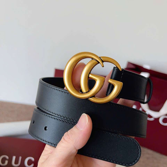 Thắt Lưng Gucci Màu Đen Da Bê Khóa Vàng Thanh Lịch Cho Nữ