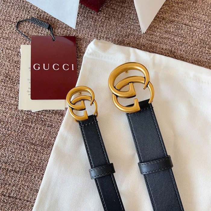 Thắt Lưng Gucci Màu Đen Da Bê Khóa Vàng Thanh Lịch Cho Nữ