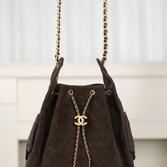 Túi Chanel Hobo 25k Da Lộn Màu Nâu Size 40
