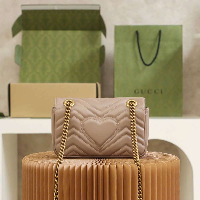 Túi Xách Gucci Marmont Màu Nude Đi Chơi Tạo Điểm Nhấn