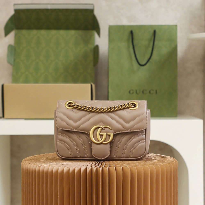 Túi Xách Gucci Marmont Màu Nude Đi Chơi Tạo Điểm Nhấn
