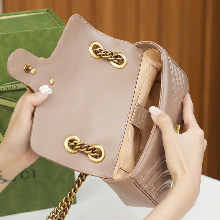 Túi Xách Gucci Marmont Màu Nude Đi Chơi Tạo Điểm Nhấn