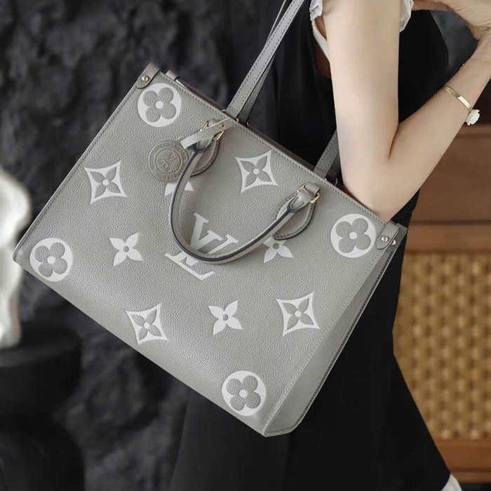 Túi Lv Onthego Màu Xám Vip Phù Hợp Nhiều Phong Cách
