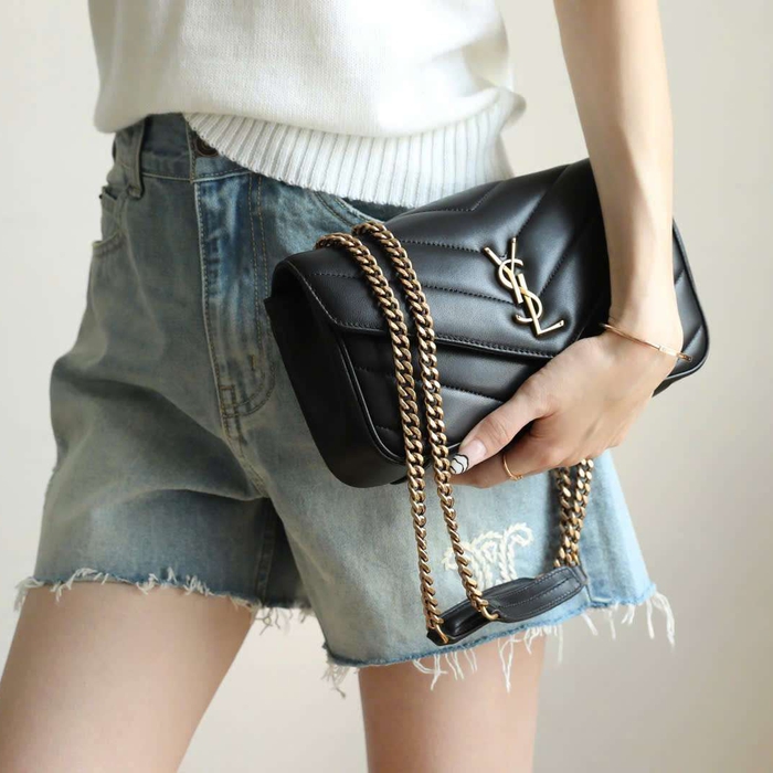 Túi Ysl Lou Lou Da Cừu Màu Đen Like Auth Đi Chơi Sang Chảnh