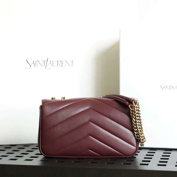 Túi Ysl LouLou Màu Đỏ Đậm Luxury Phong Cách Tối Giản Tinh Tế