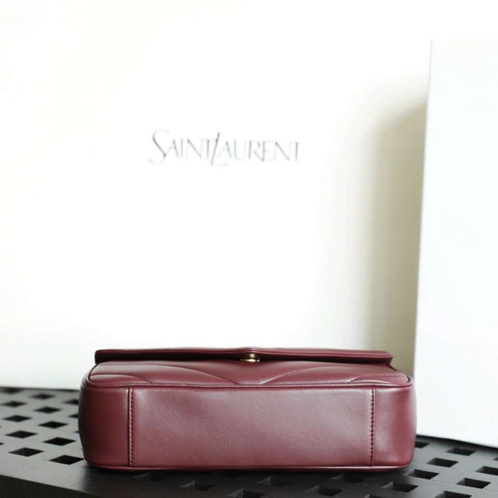 Túi Ysl LouLou Màu Đỏ Đậm Luxury Phong Cách Tối Giản Tinh Tế