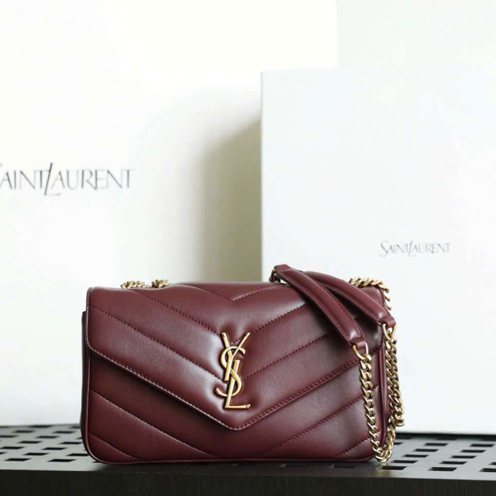 Túi Ysl LouLou Màu Đỏ Đậm Luxury Phong Cách Tối Giản Tinh Tế