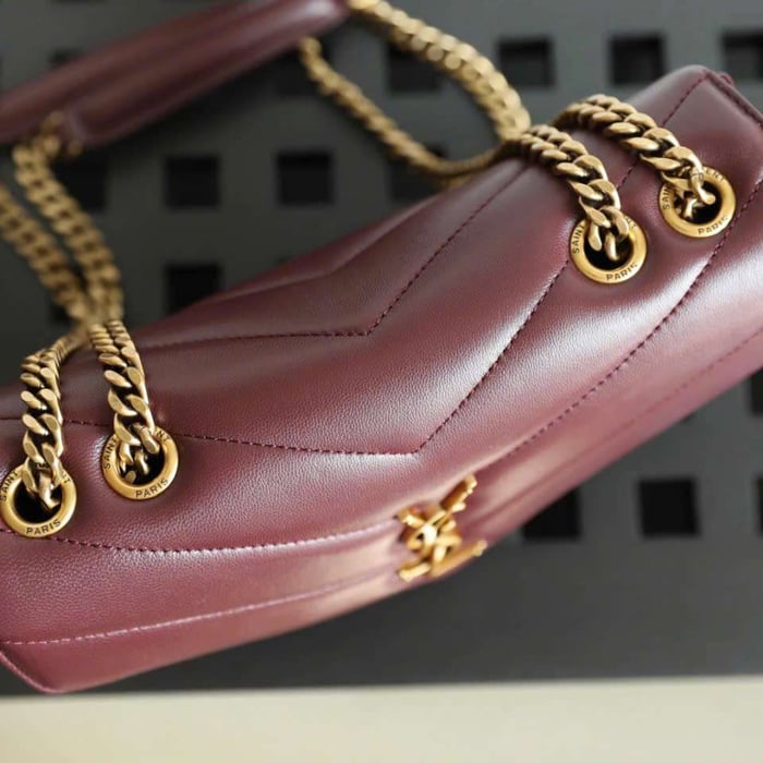 Túi Ysl LouLou Màu Đỏ Đậm Luxury Phong Cách Tối Giản Tinh Tế