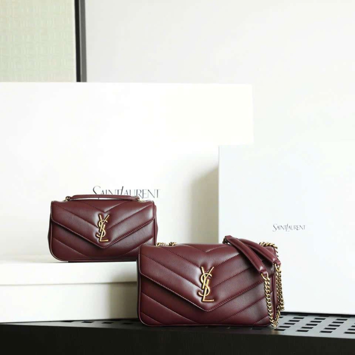 Túi Ysl LouLou Màu Đỏ Đậm Luxury Phong Cách Tối Giản Tinh Tế