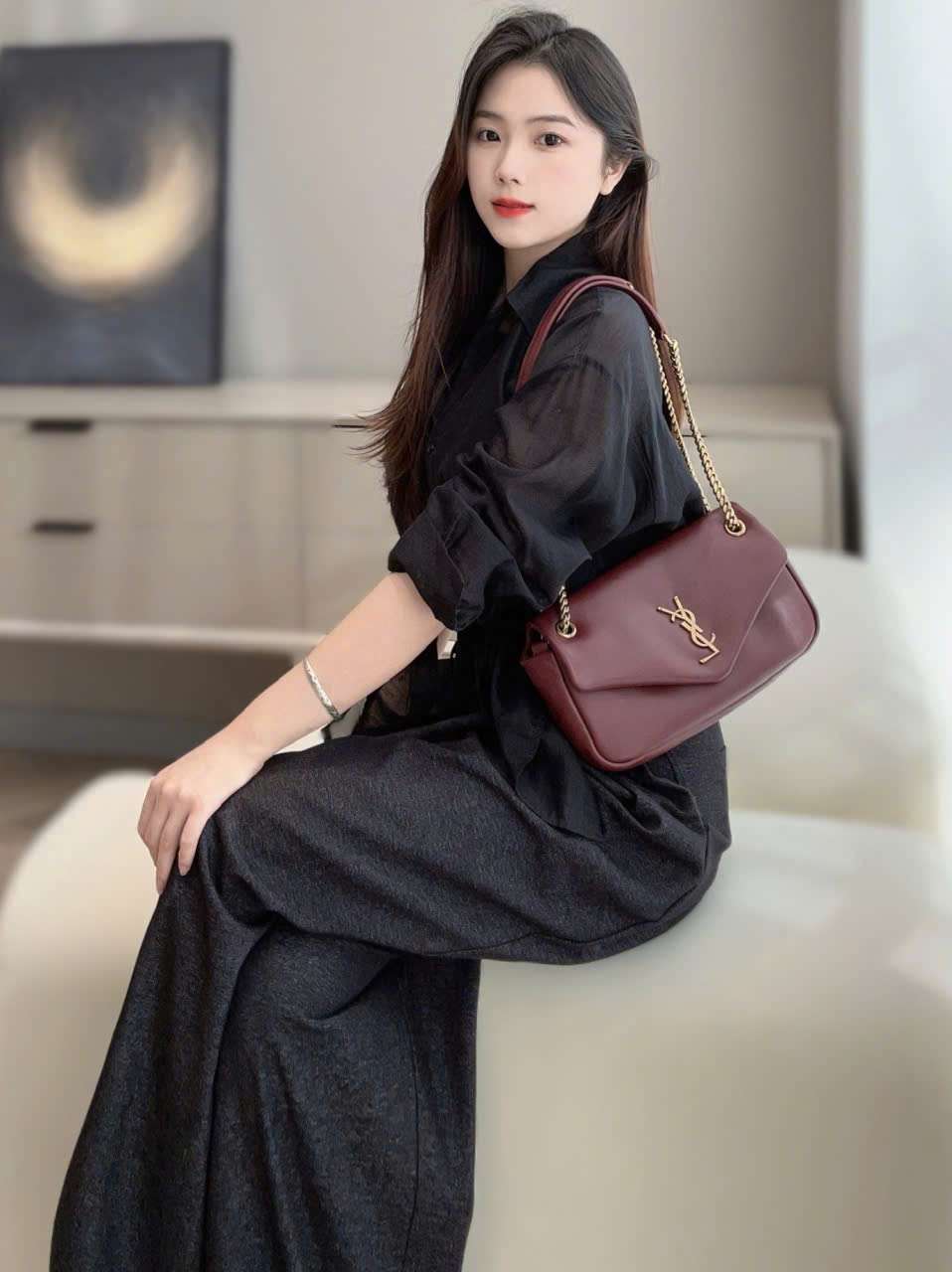 túi ysl calypso màu đỏ đô sang chảnh phong cách paris túi ysl calypso màu đỏ đô sang chảnh phong cách paris