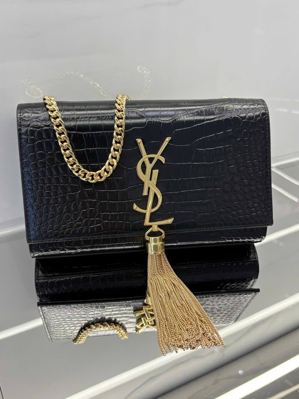 túi ysl kate dây xích tua rua kim loại túi ysl kate dây xích tua rua kim loại