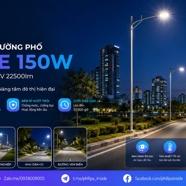 [PHILIPS INSIDE] Đèn LED Chiếu Sáng Đường Phố CITILIGHT CTL403SE 150W LED225 WW/NW/CW 220-240V 22500LM (Pool Test)