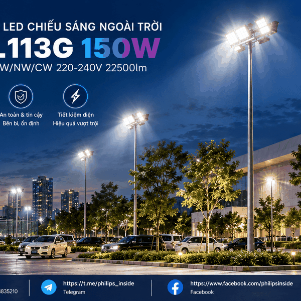 [PHILIPS INSIDE] ĐÈN PHA LED FLOODLIGHT CHIẾU SÁNG BẢNG HIỆU CITILIGHT CTL113G 150W LED225/CW 220-240V 22500LM