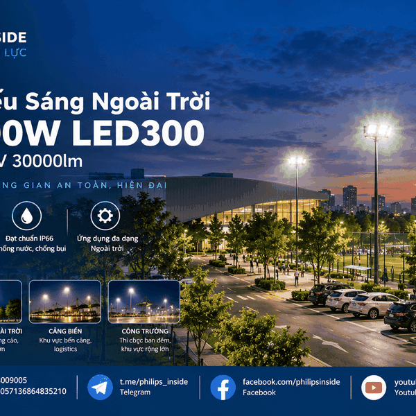 [PHILIPS INSIDE] ĐÈN PHA LED FLOODLIGHT CHIẾU SÁNG SÂN PICKLEBALL CITILIGHT CTL114G 200W LED300/CW 220-240V 30000LM