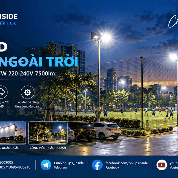 Đèn Pha Led Floodlight Chiếu Sáng Bảng Hiệu CTL111G 50W LED75/CW 220-240V 7500lm