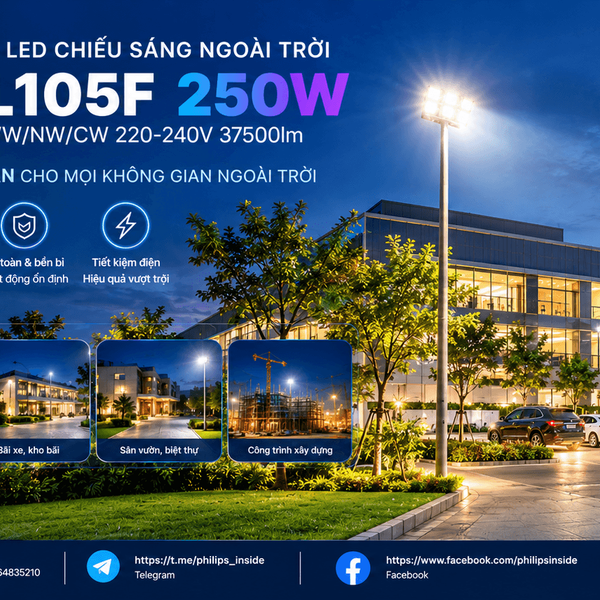 [PHILIPS INSIDE] Đèn Pha LED Floodlight Chiếu Sáng Sân Pickleball CITILIGHT CTL105F 250W LED375/CW 220-240V 37500LM