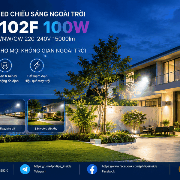 [PHILIPS INSIDE] Đèn Pha LED Floodlight Chiếu Sáng Mặt Tiền Tòa Nhà CITILIGHT CTL102F 100W LED150/NW 220-240V 15000LM