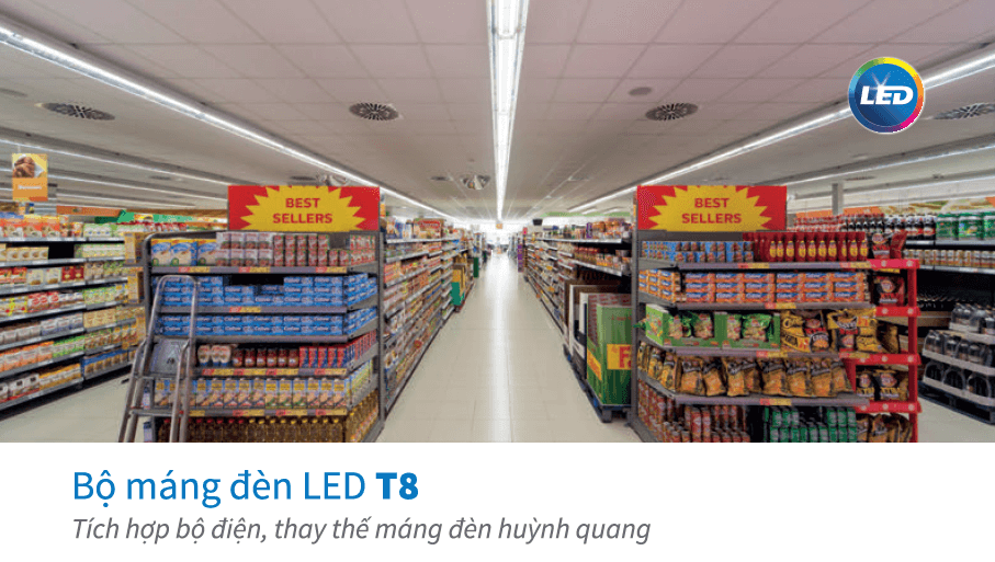 Bộ máng đèn LED Batten T8 Philips BN016C LED8/NW L600 GM, 1.2m Bộ máng đèn LED Batten T8 Philips BN016C LED8/NW L600 GM, 1.2m