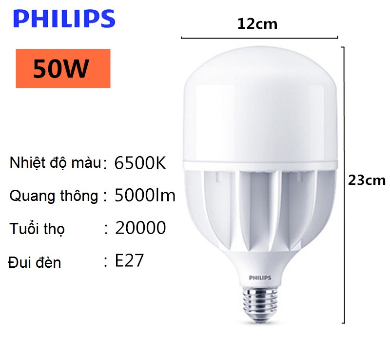 Bóng đèn Led trụ Philips TForce Core HB 40-40W E27 865 ánh sáng trắng Bóng đèn Led trụ Philips TForce Core HB 40-40W E27 865 ánh sáng trắng