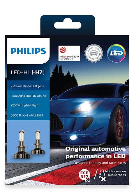 Bóng đèn pha LED Philips Xtreme Ultinon H7 LED 11972 XUW X2 Gen 2 5800K tăng sáng +250% Bóng đèn pha LED Philips Xtreme Ultinon H7 LED 11972 XUW X2 Gen 2 5800K tăng sáng +250%