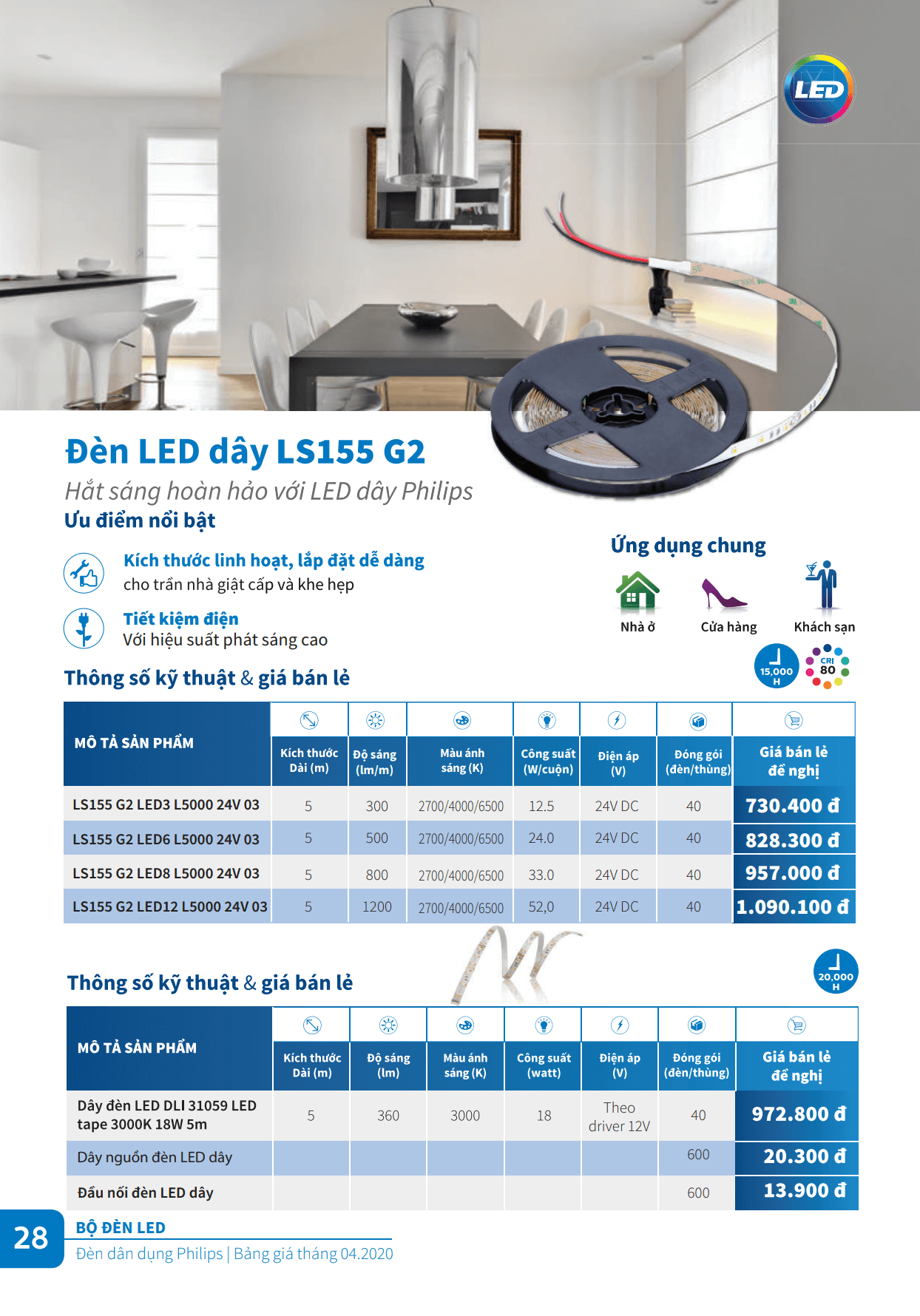 Đèn Led Philips dây LS155 G2 - hắt sáng hoàn hảo với Led dây Philips Đèn Led Philips dây LS155 G2 - hắt sáng hoàn hảo với Led dây Philips