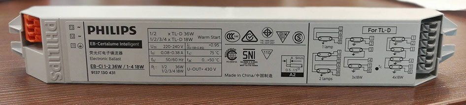 Hình ảnh sản phẩm Ballast(Tăng phô/Chấn lưu) điện tử đa năng Philips EB-Ci 1-2 36W / 1-4 18W 220-240v 50/60Hz Hình ảnh sản phẩm Ballast(Tăng phô/Chấn lưu) điện tử đa năng Philips EB-Ci 1-2 36W / 1-4 18W 220-240v 50/60Hz