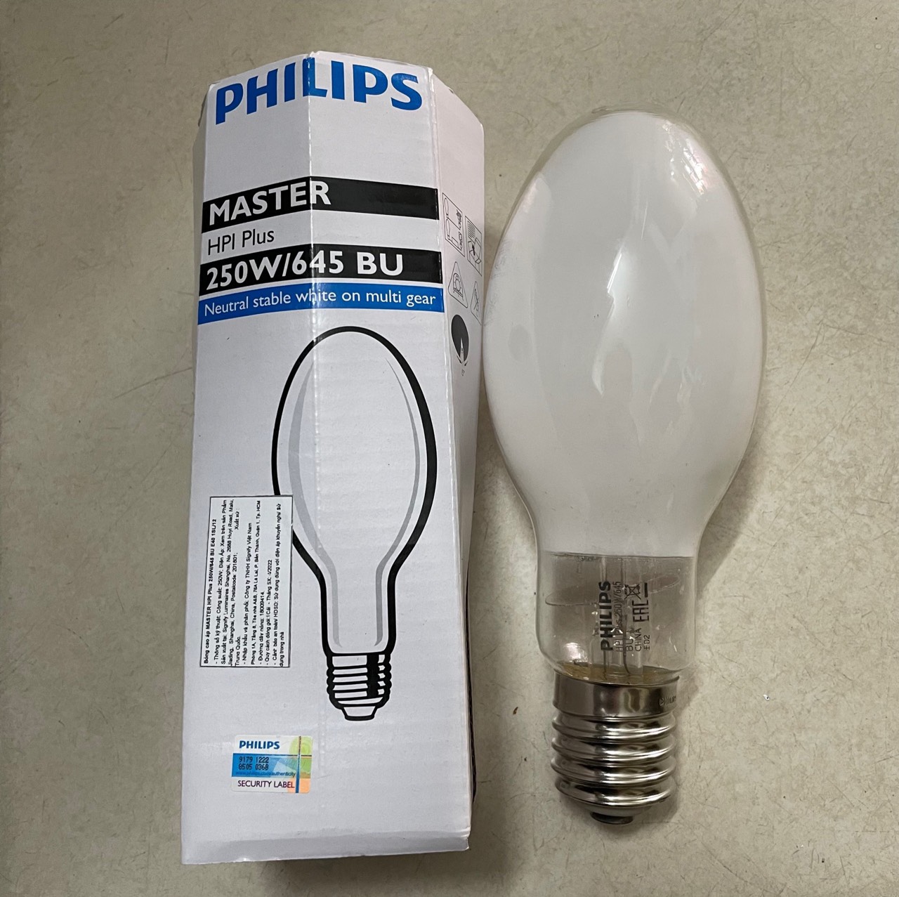 Bóng đèn cao áp MASTER HPI PHILIPS PLUS 250W/645 BU E40 1SL/12 Bóng đèn cao áp MASTER HPI PHILIPS PLUS 250W/645 BU E40 1SL/12