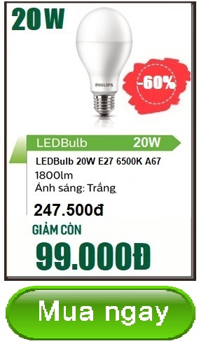 LEDBulb Philips Hilumen 20W E27 A67 3000K ánh sáng trắng LEDBulb Philips Hilumen 20W E27 A67 3000K ánh sáng trắng